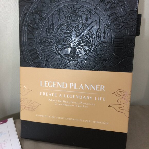 NEW Legend Planner Black Embossed Cover Undated 1 Year 208pgs Vision Goals - Picture 1 of 8